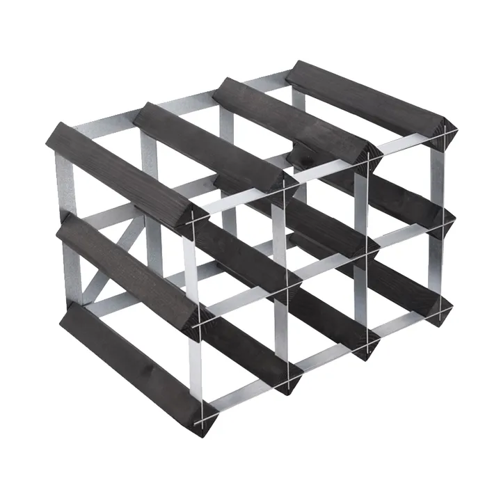 The Swedish Wine Rack Factory viiniteline koottuna - 9 pulloa musta mänty - The Swedish Wine Rack Factory