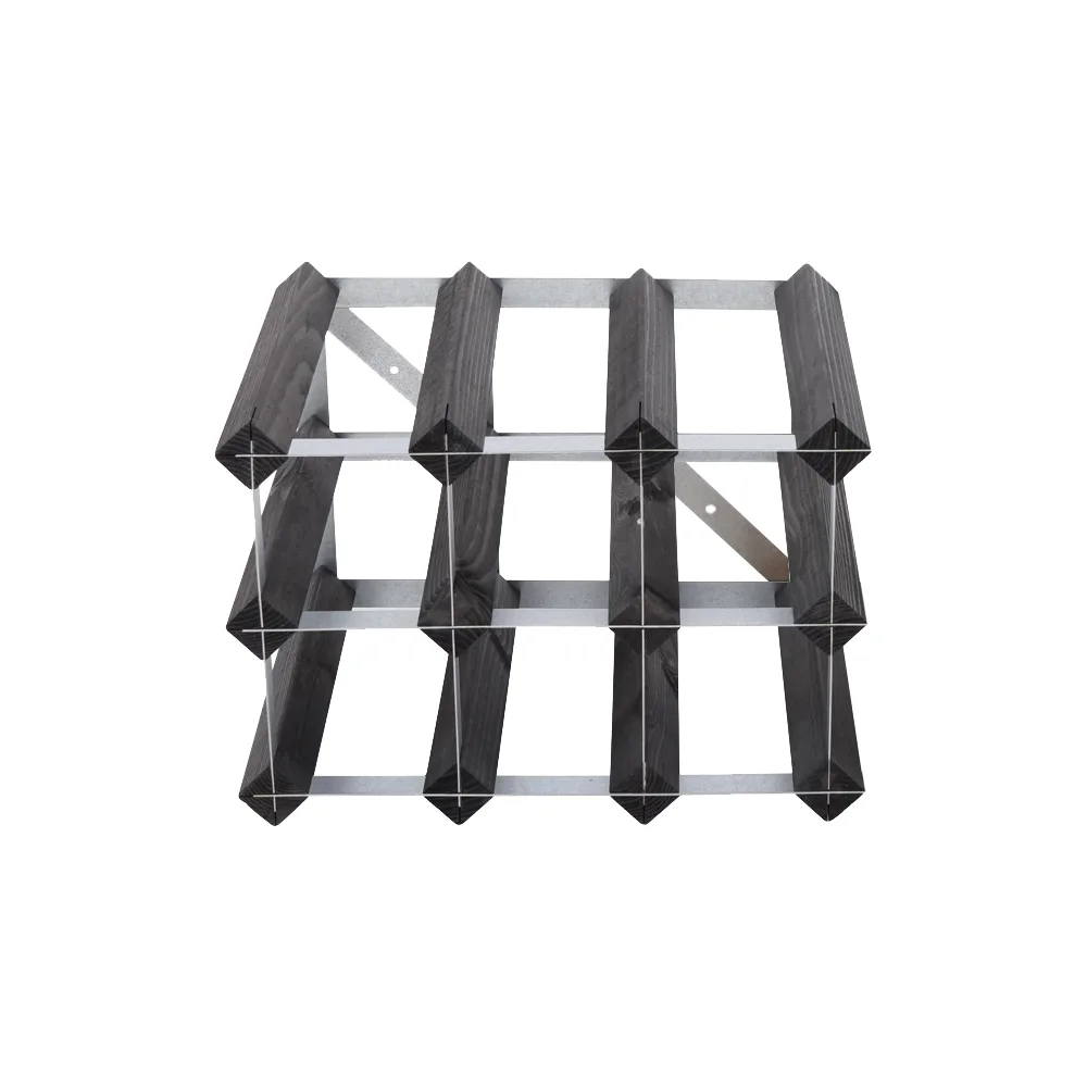 The Swedish Wine Rack Factory viiniteline koottuna, 9 pulloa musta mänty The Swedish Wine Rack Factory