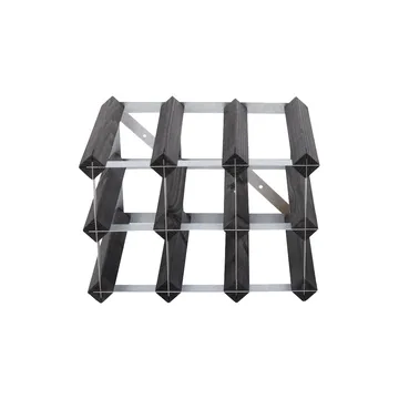 The Swedish Wine Rack Factory viiniteline koottuna - 9 pulloa musta mänty - The Swedish Wine Rack Factory