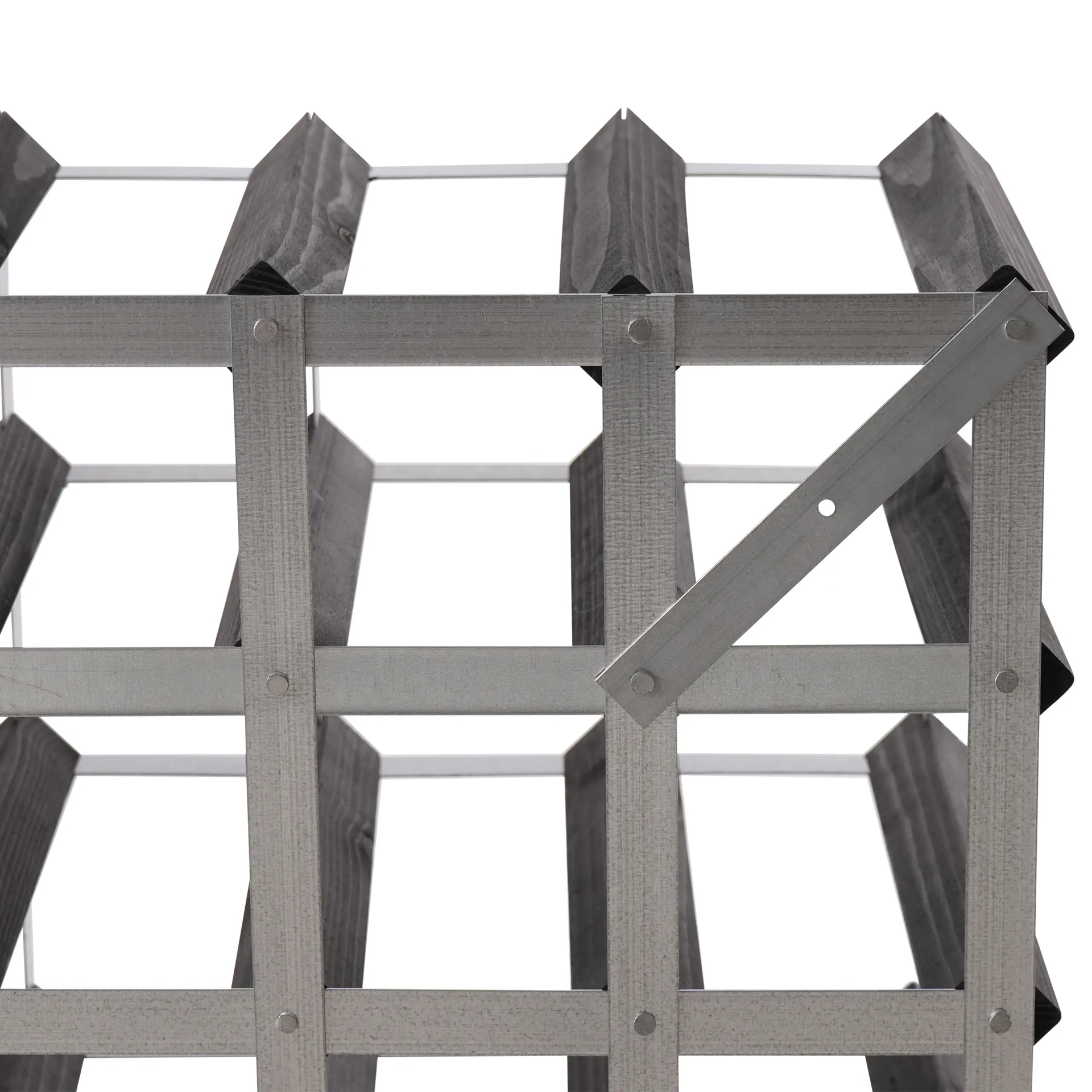 The Swedish Wine Rack Factory viiniteline koottuna, 9 pulloa musta mänty The Swedish Wine Rack Factory