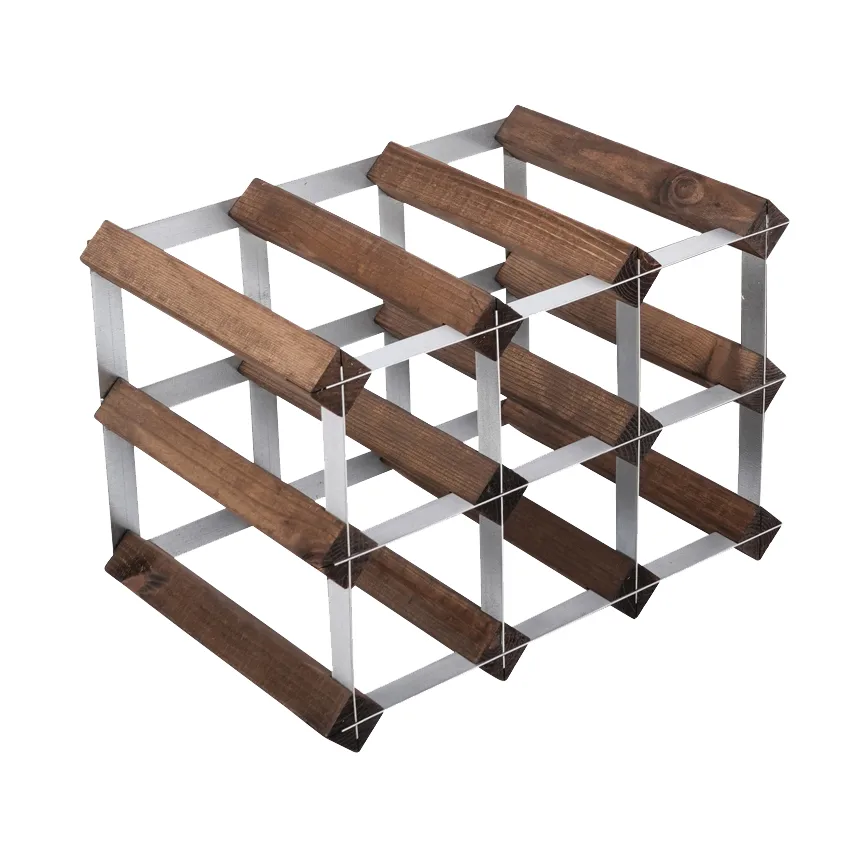 The Swedish Wine Rack Factory viiniteline koottuna, 9 pulloa tumma mänty The Swedish Wine Rack Factory