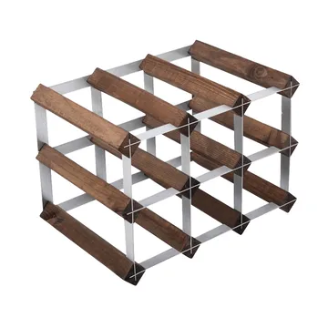 The Swedish Wine Rack Factory viiniteline koottuna - 9 pulloa tumma mänty - The Swedish Wine Rack Factory