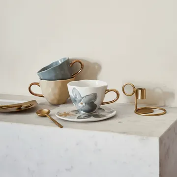 Double Ring kynttilänjalka Ø9 cm - Gold - URBAN NATURE CULTURE