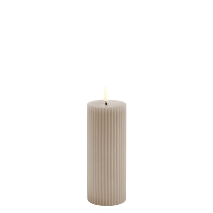 LED-kynttilä  Räfflat 5,8x15 cm - Hiekkakivi - Uyuni Lighting