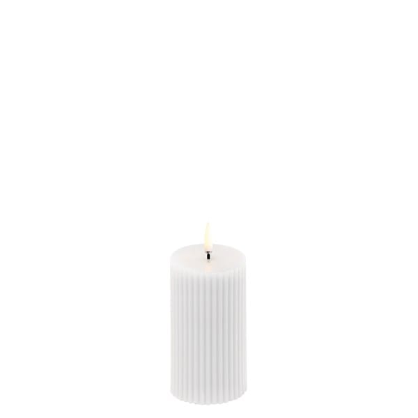 LED Kynttilä Räfflattu 5,8x10 cm - Valkea - Uyuni Lighting