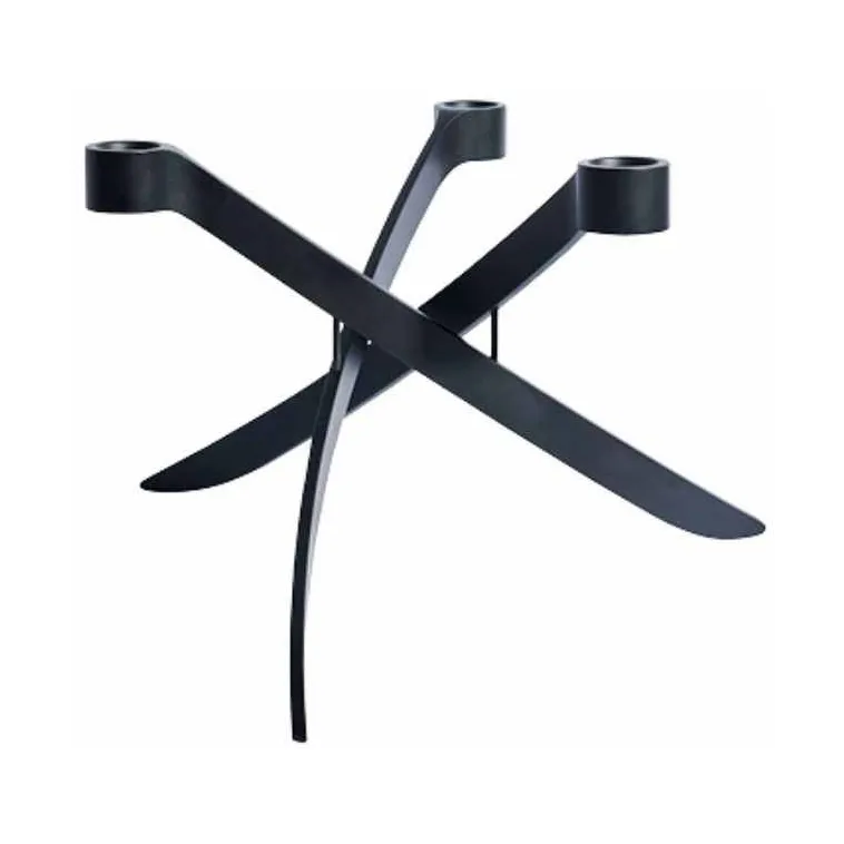 Uyuni Lightarch mini kynttilänjalka 3-haarainen, Mattamusta Uyuni Lighting