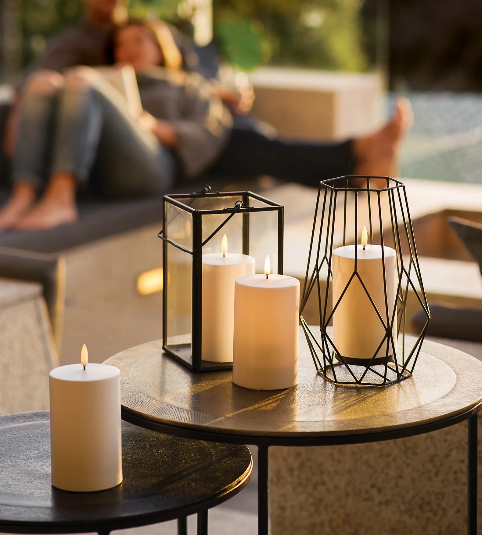 Uyuni Outdoor LED Pöytäkynttilä valkoinen, 12,8 cm Uyuni Lighting