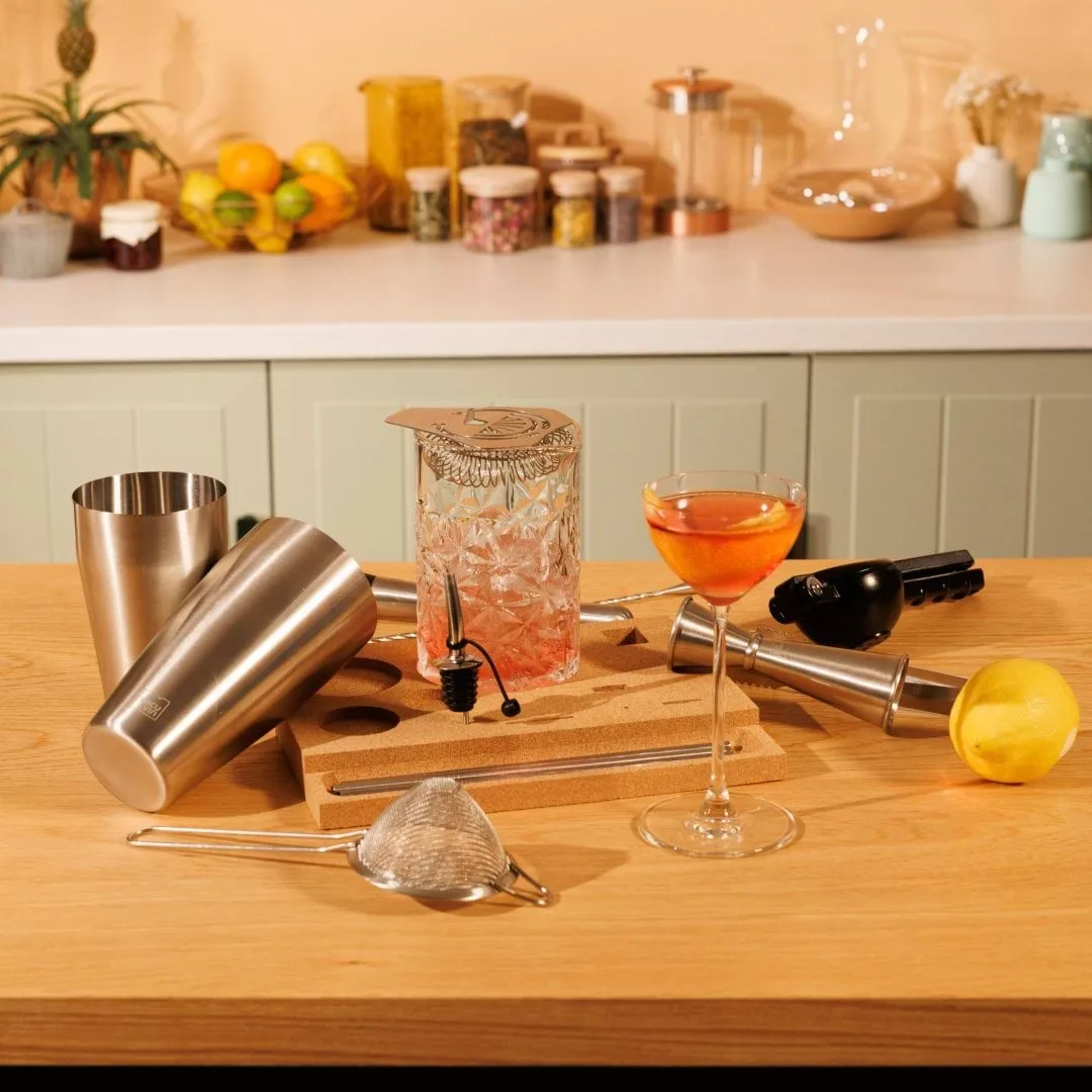 Vacuvin Mixologist Bar In a Box cocktailsetti, Ruostumaton teräs, 14 osaa Vacuvin