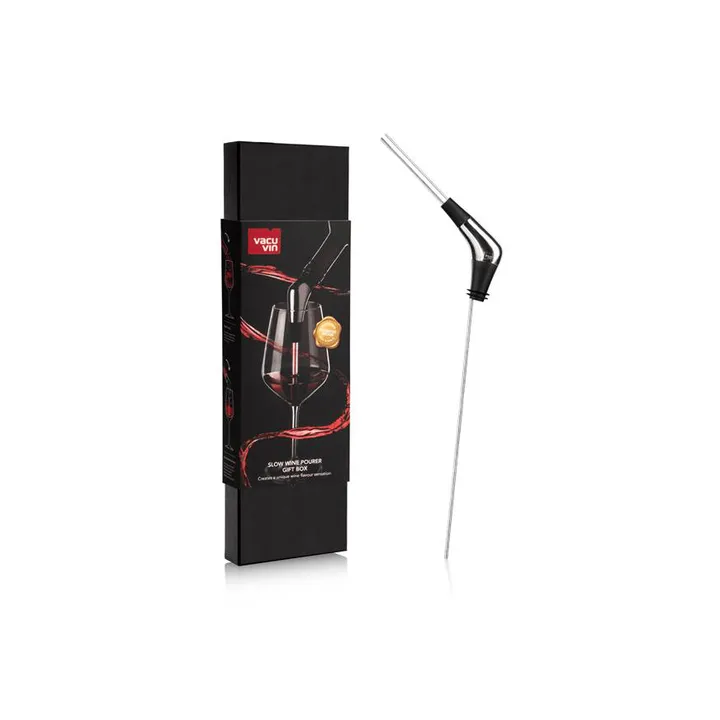 Vacuvin Slow Pourer lahjasetti - Musta - Vacuvin