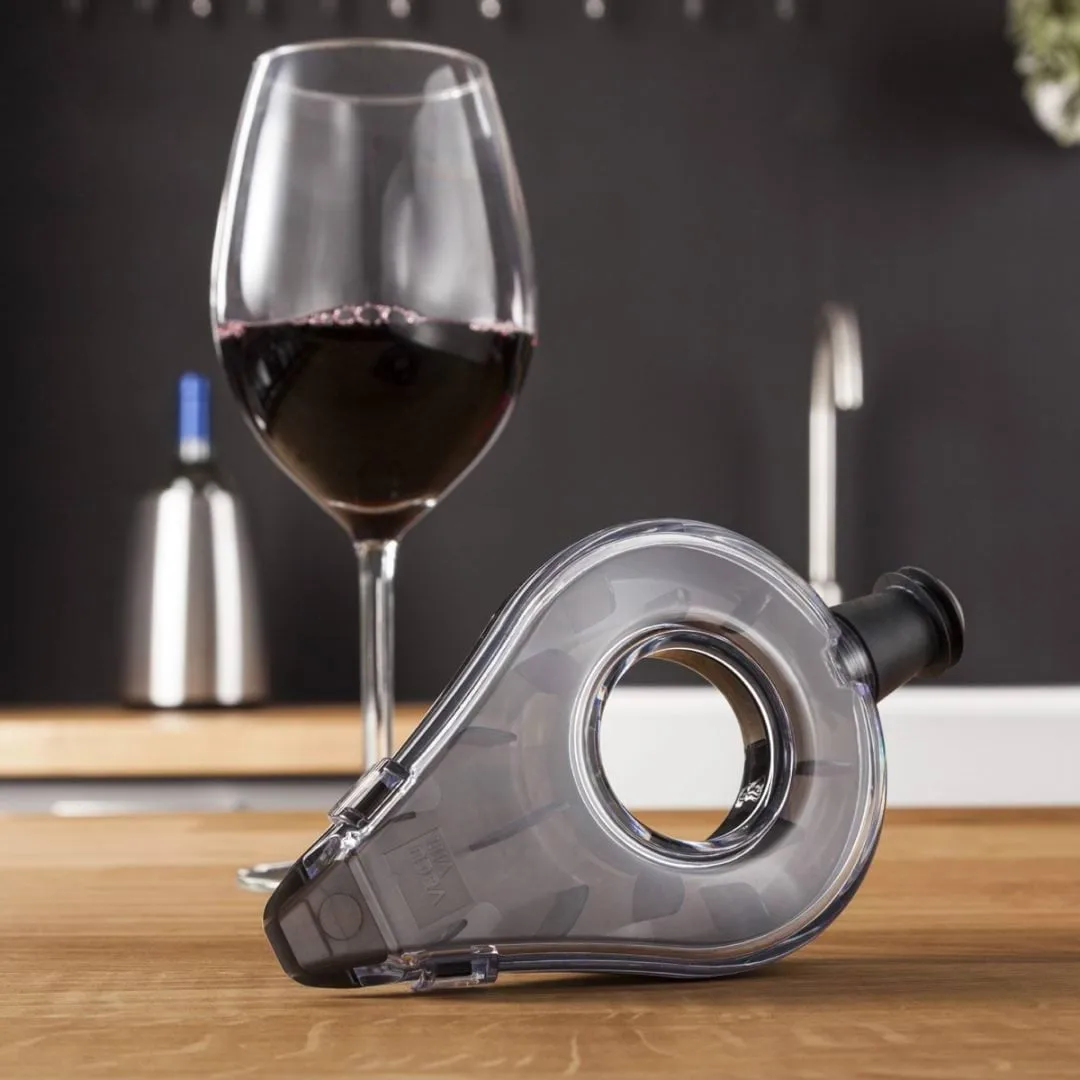 Vacuvin Wine Areator viinikaadin, Harmaa Vacuvin