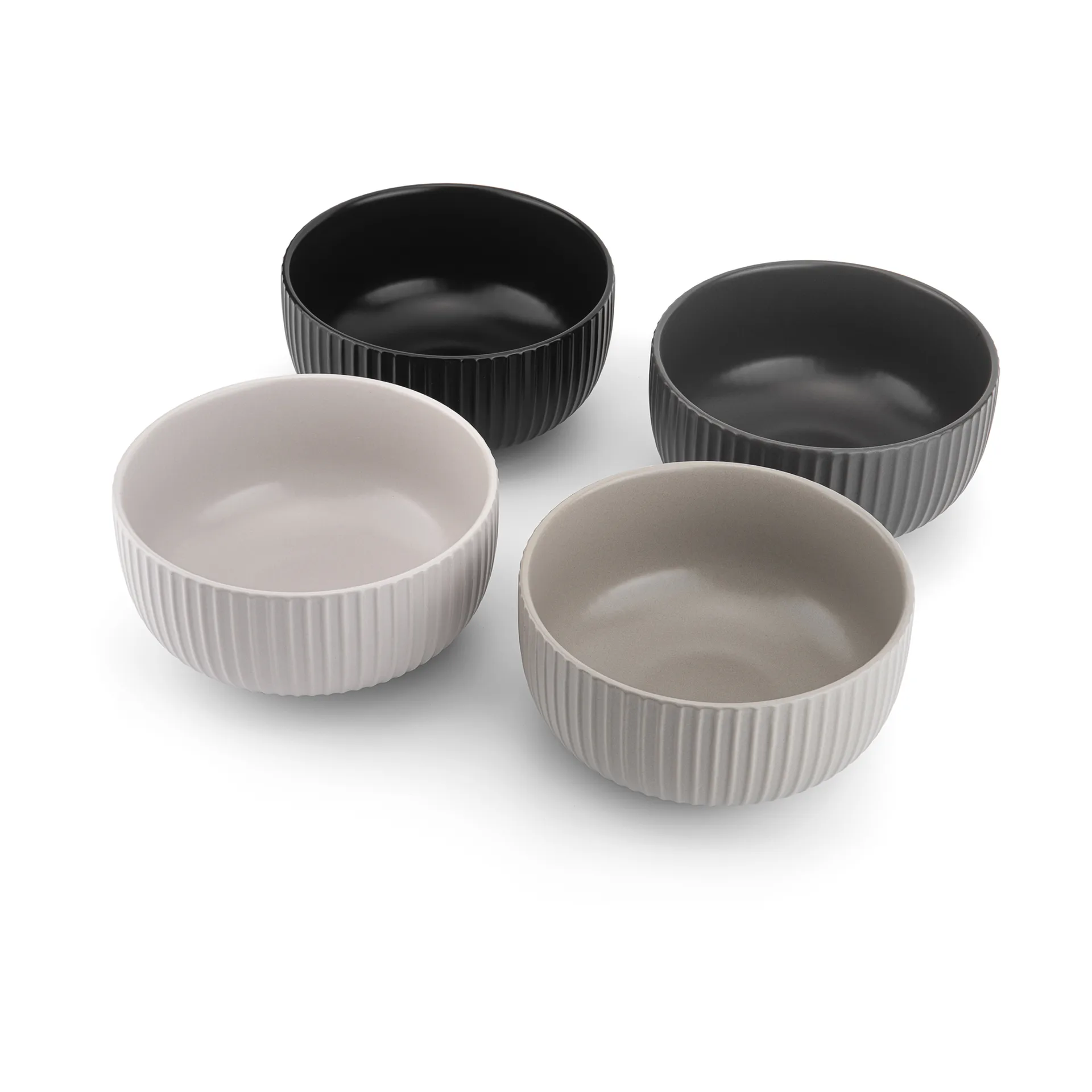 Duga flinga -kulho 70 cl 4-pakkaus, Valkoinen, hiekanharmaa, antrasiitti, musta Vargen & Thor