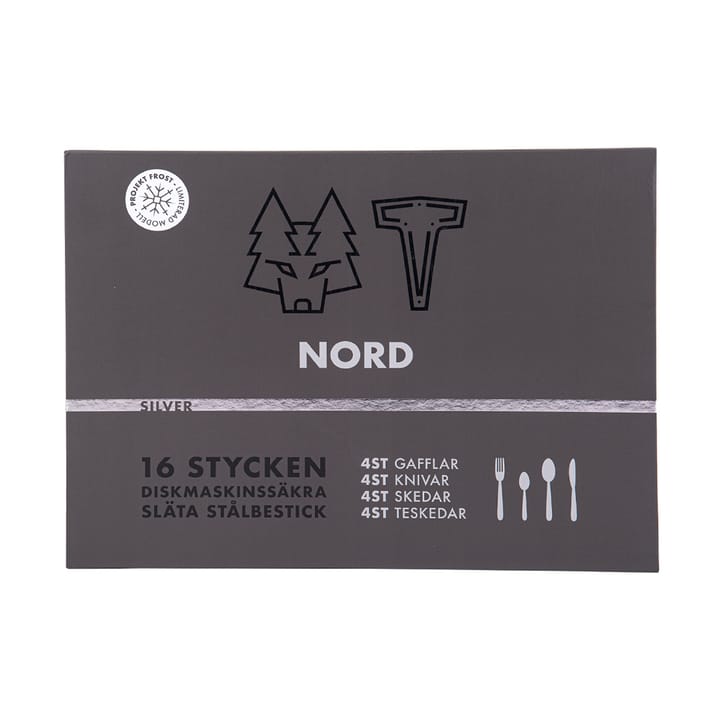 Nord aterinsetti 16 osaa, Kiillotettu hopea Vargen & Thor