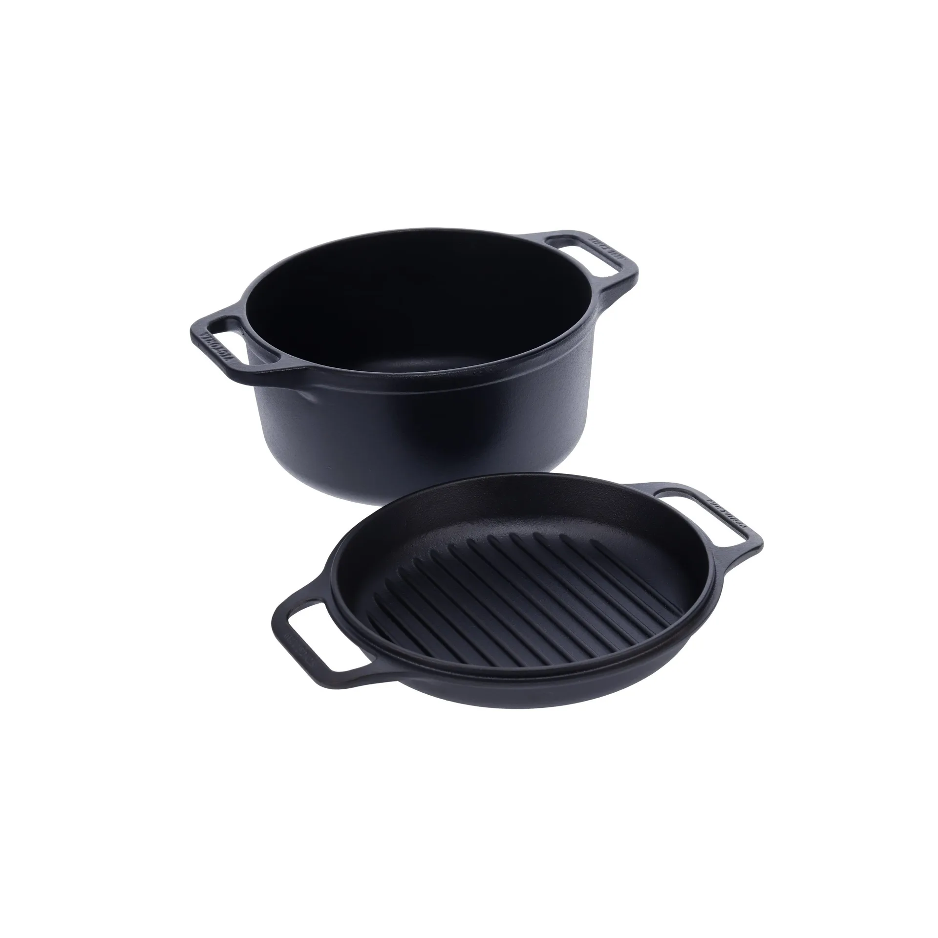 Combo Cooker valurautapata-paistinpannusetti 2 osaa, Musta Victoria