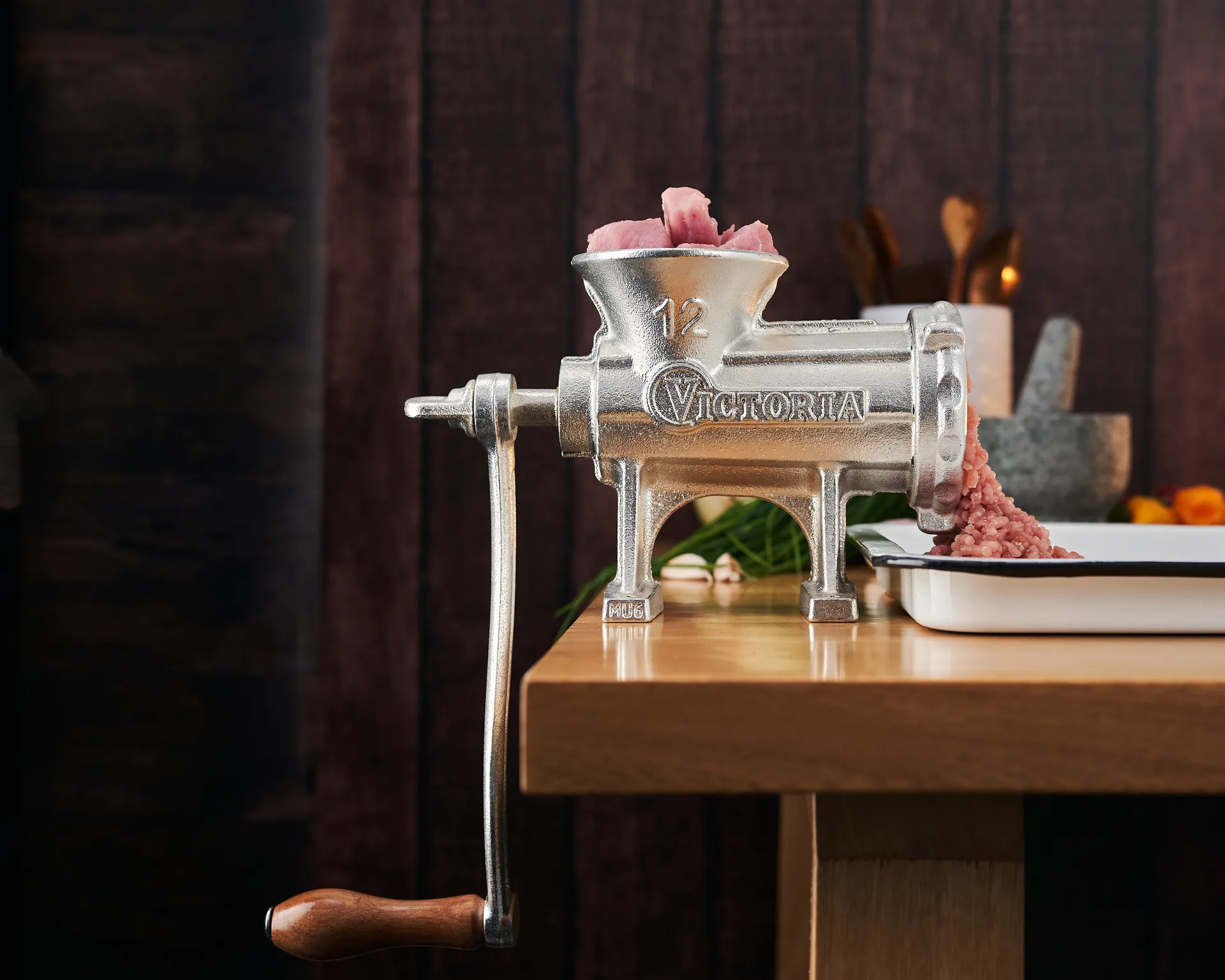 Nro 12 Manuaalinen lihamylly 15,5x21 cm, Hopea Victoria