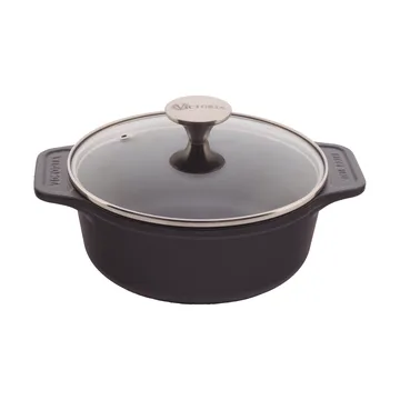 Victoria valurautapata lasikannella, emaloitu - 1,9 l - Victoria