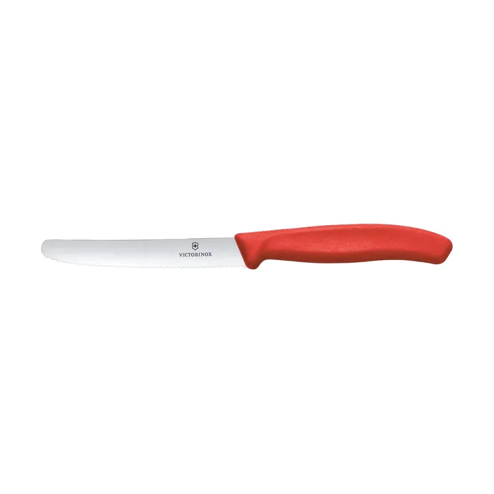 Swiss Classic makkara-/tomaattiveitsi sahalaitainen 11 cm - Punainen - Victorinox