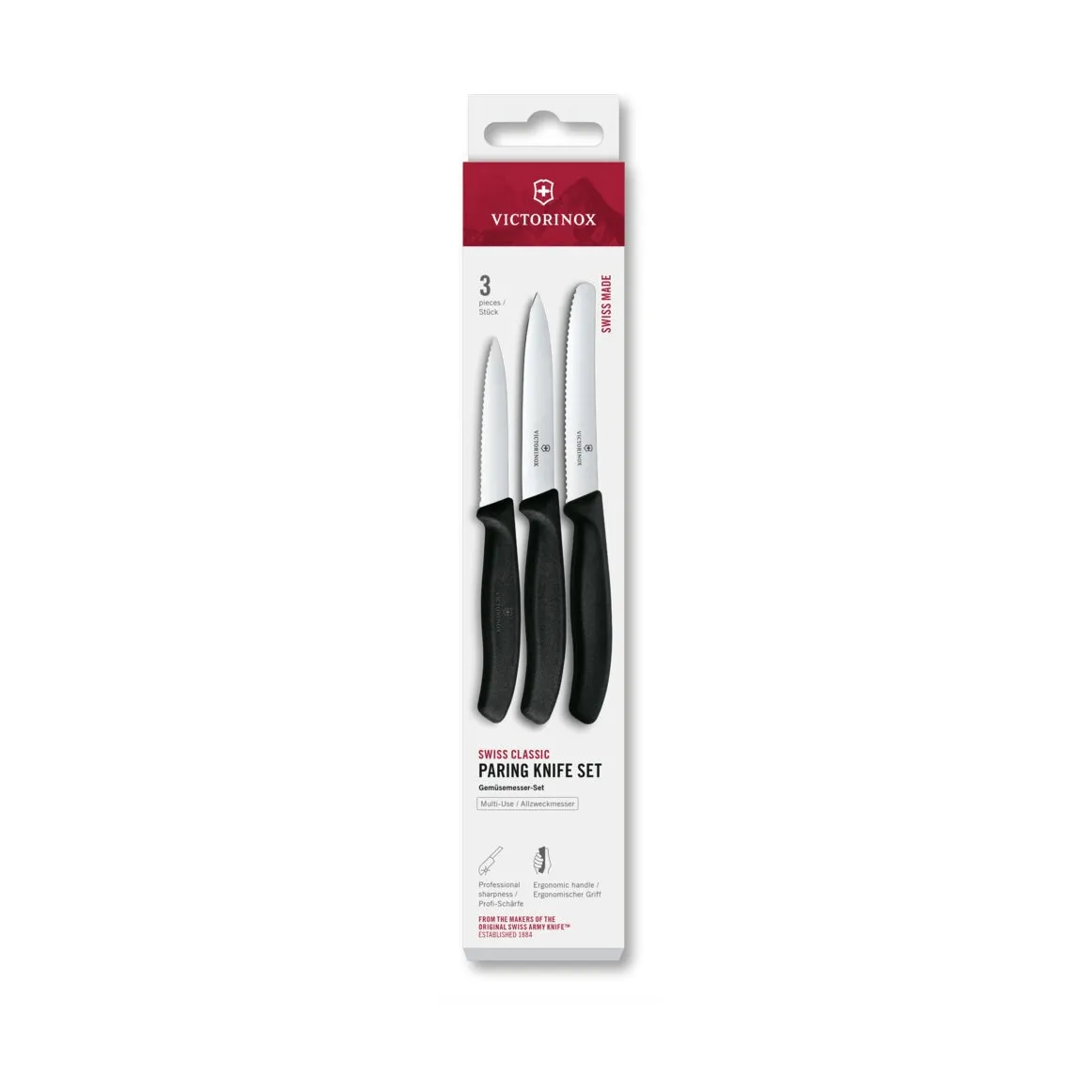Victorinox Swiss Classic kuorimaveitsisetti 3 osaa, Musta Victorinox