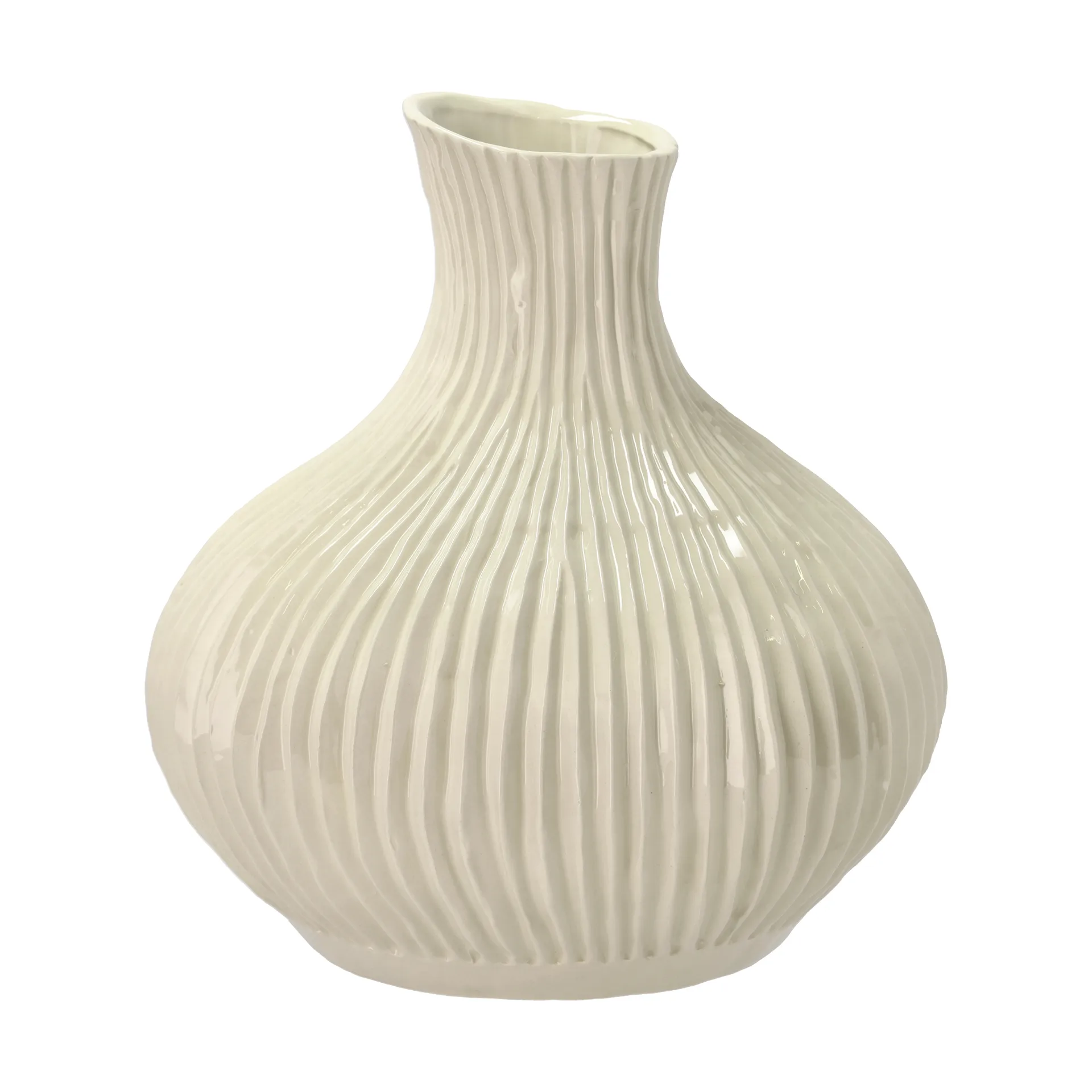 Eik maljakko 33,5xØ31 cm, Kermavalkoinen Villa Collection