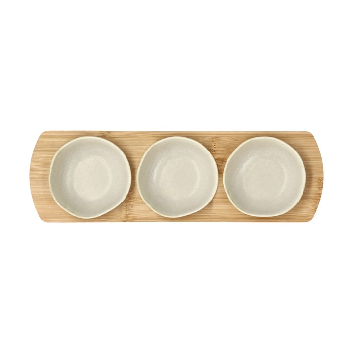 Shoku bambualusta kolmella kulholla., Beige Villa Collection