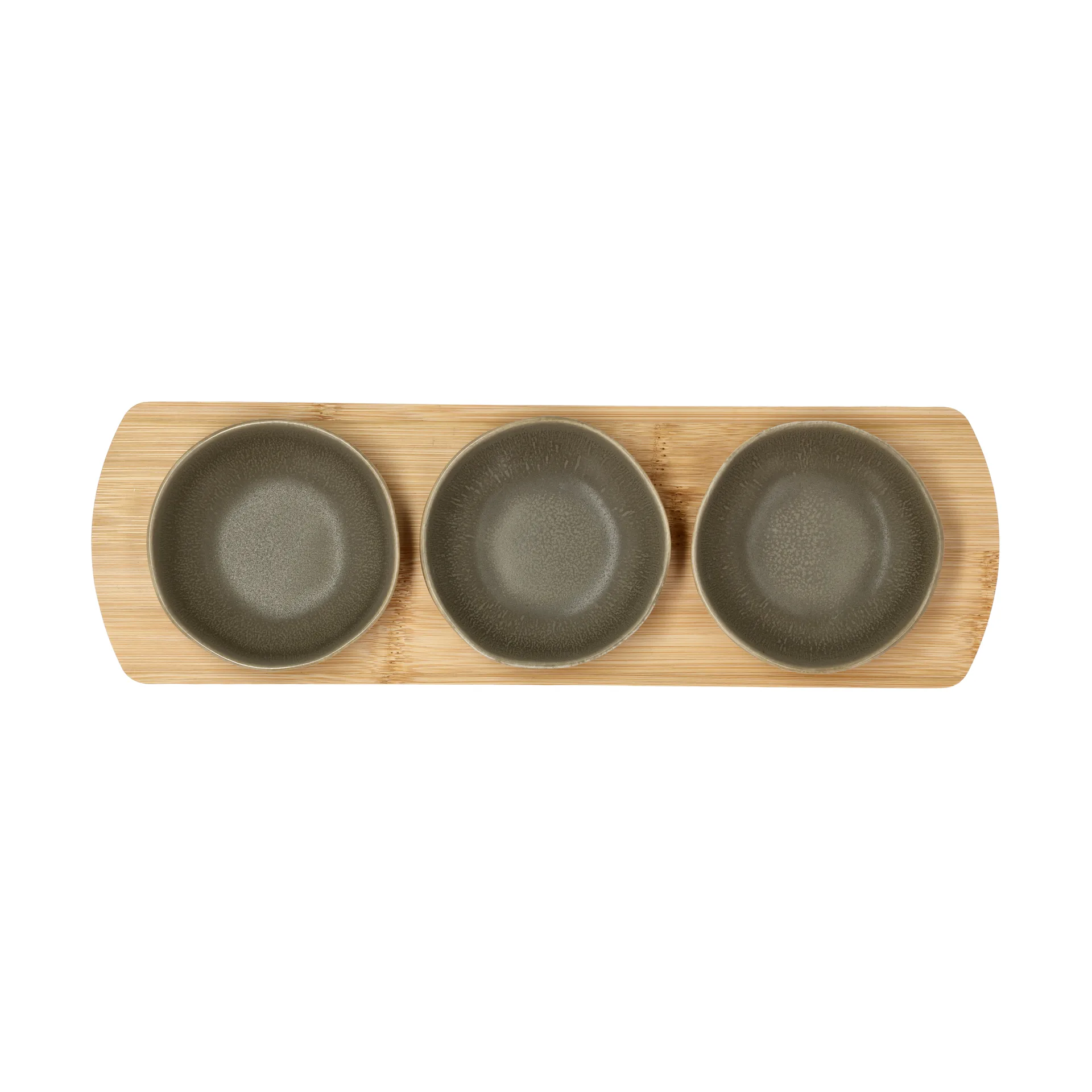 Shoku bambualusta kolmella kulholla., Warm brown Villa Collection