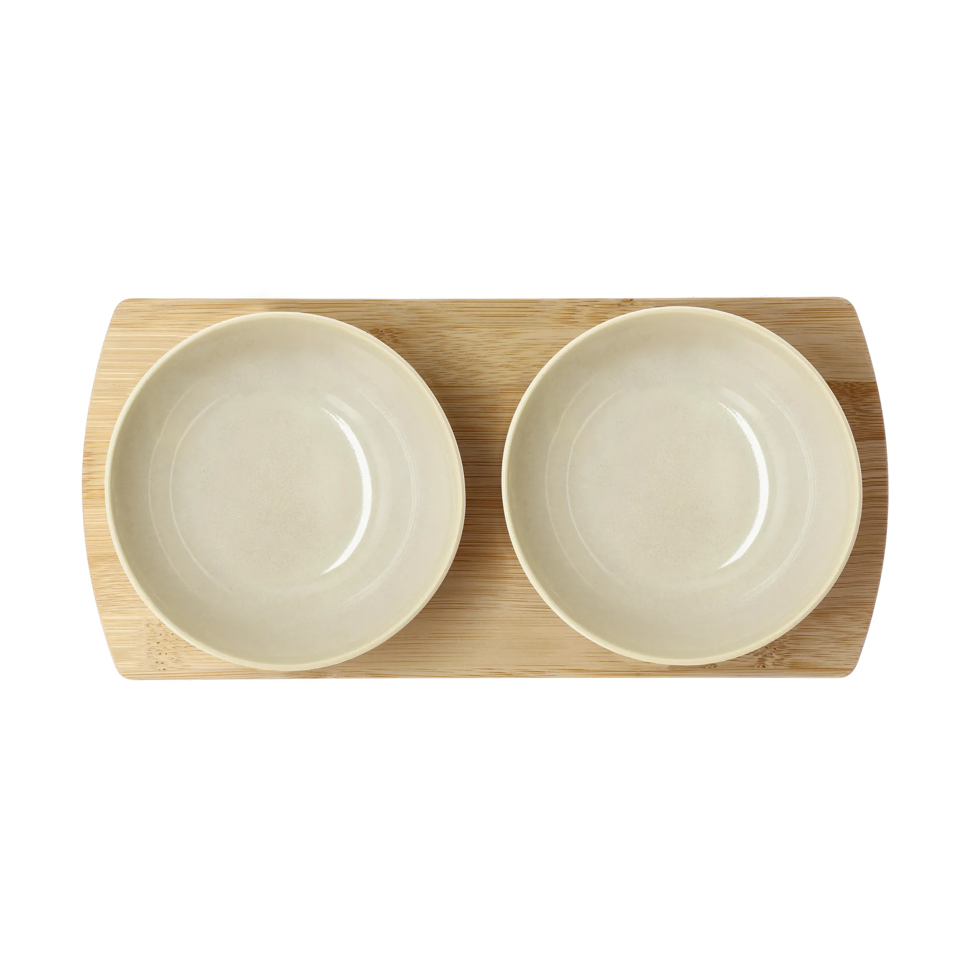 Shoku bambutarjotin kahdella kulholla, Beige Villa Collection