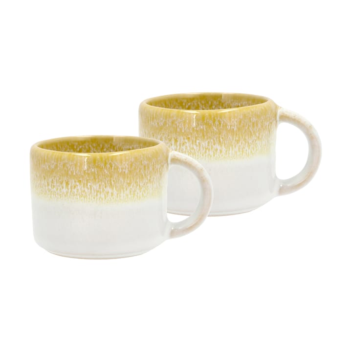 Styles espressokuppi 8 cl 2-pakkaus, Yellow-cream white Villa Collection