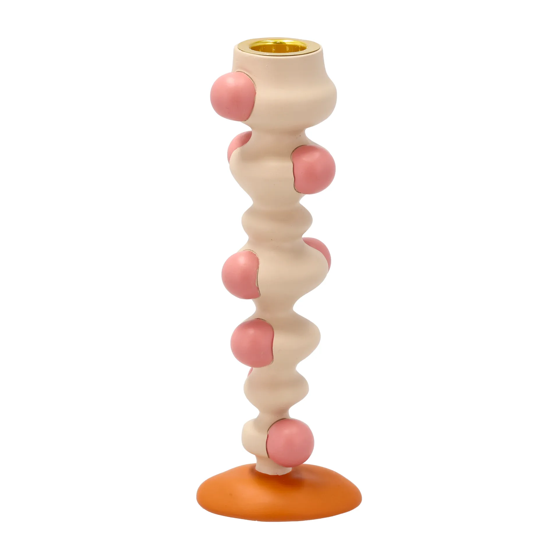Styles kynttilänjalka pilkut 18 cm, Offwhite-pink Villa Collection