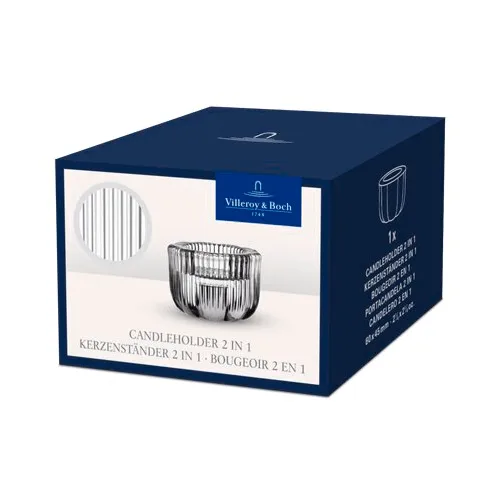 Fleur 2-in-1 kynttilälyhty, Läpinäkyvä, Ø6,3 cm Villeroy & Boch