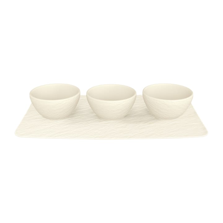 Manufacture Rock dippikulho 3 st tarjottimella, Blanc Villeroy & Boch