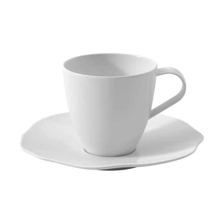 Pura kuppi ja aluslautanen - Valkoinen, 2 kpl - Villeroy & Boch