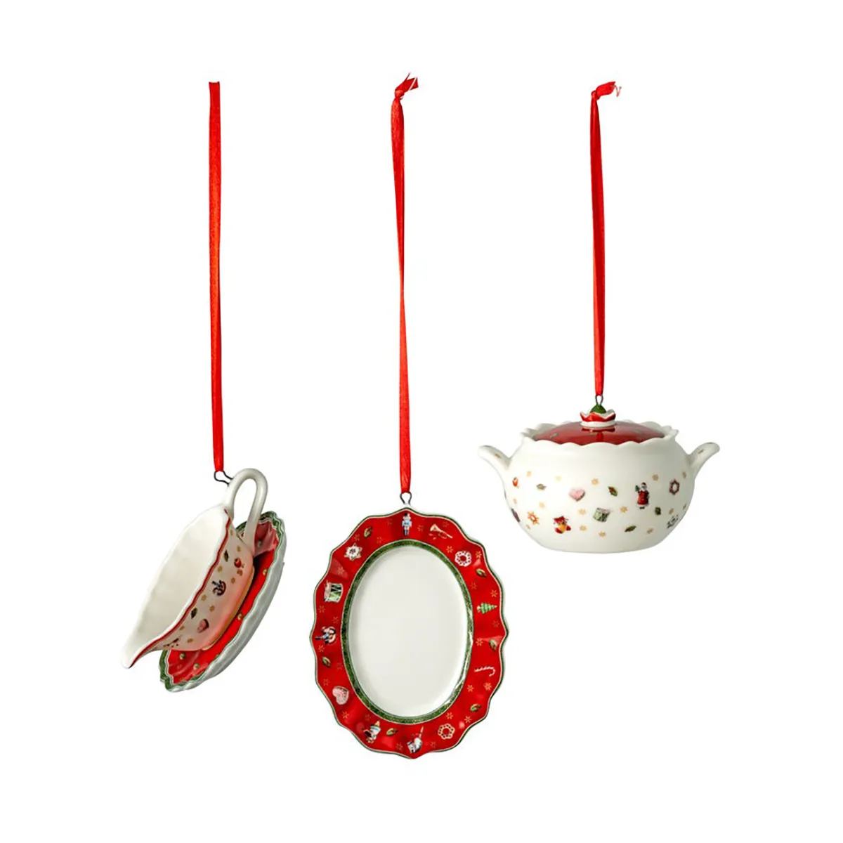 Toy's Delight -joulukuusenkoriste tarjoilu 3 osaa, Valkoinen-punainen Villeroy & Boch