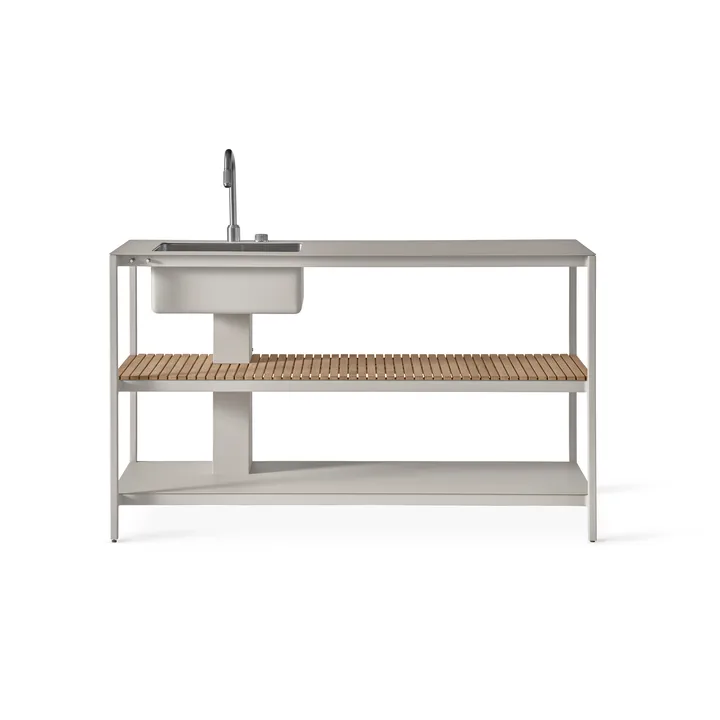 Vipp742 Open-Air keittiömoduuli altaalla - Warm grey, 154x59x93 cm - Vipp