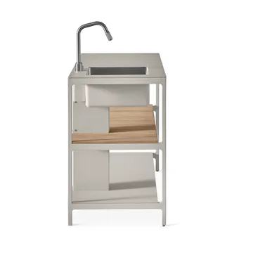 Vipp742 Open-Air keittiömoduuli altaalla - Warm grey, 154x59x93 cm - Vipp