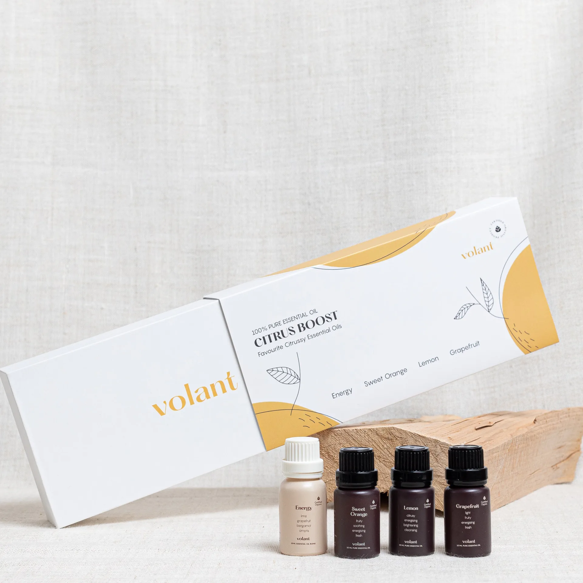 Citrus Boostset eteeriset öljyt 4-pack, 3x10 ml-1x15 ml Volant