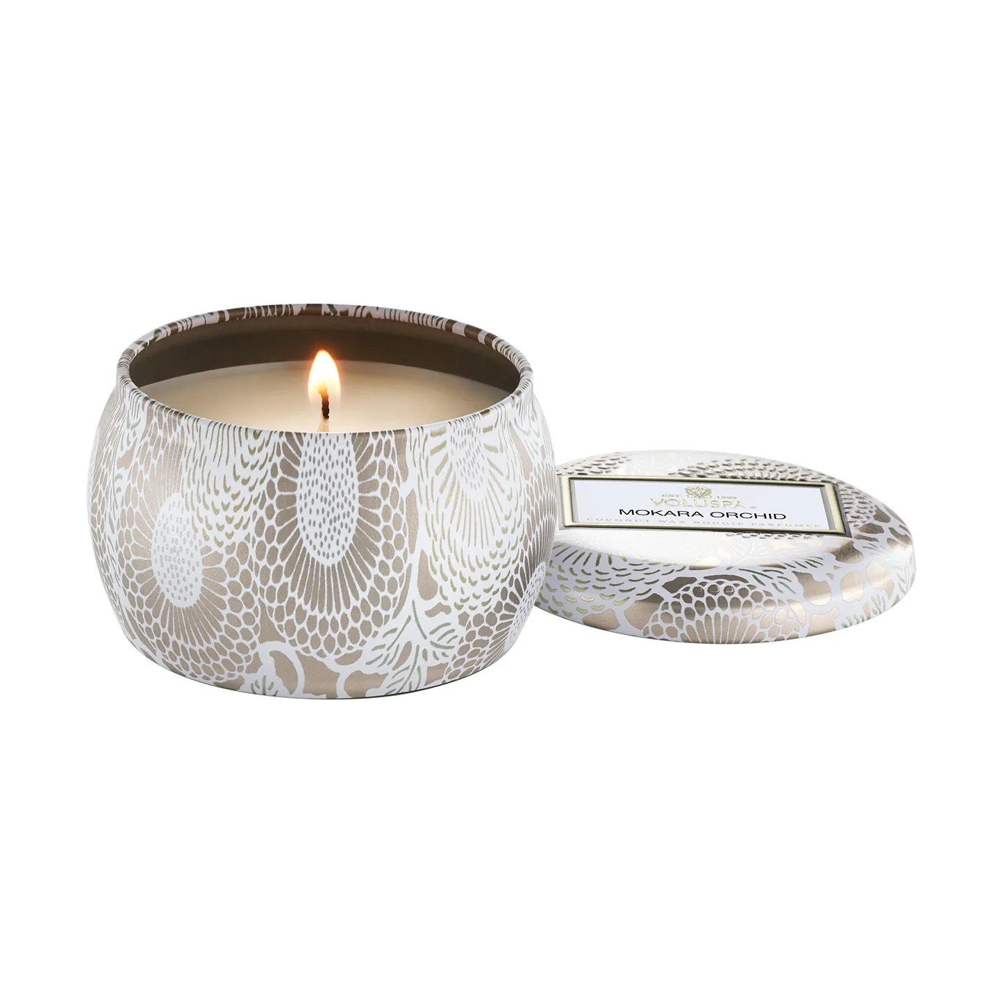 Japonica Mini Tin -tuoksukynttilä 25 tuntia, Mokara-orvokki Voluspa