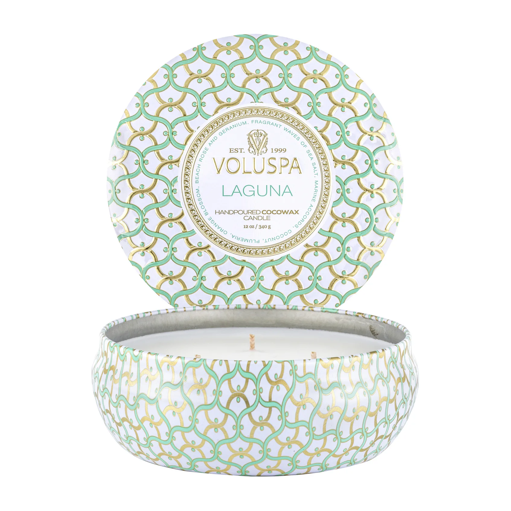 Maison Blanc 3-wick Tin tuoksukynttilä 40 tuntia, Laguna Voluspa