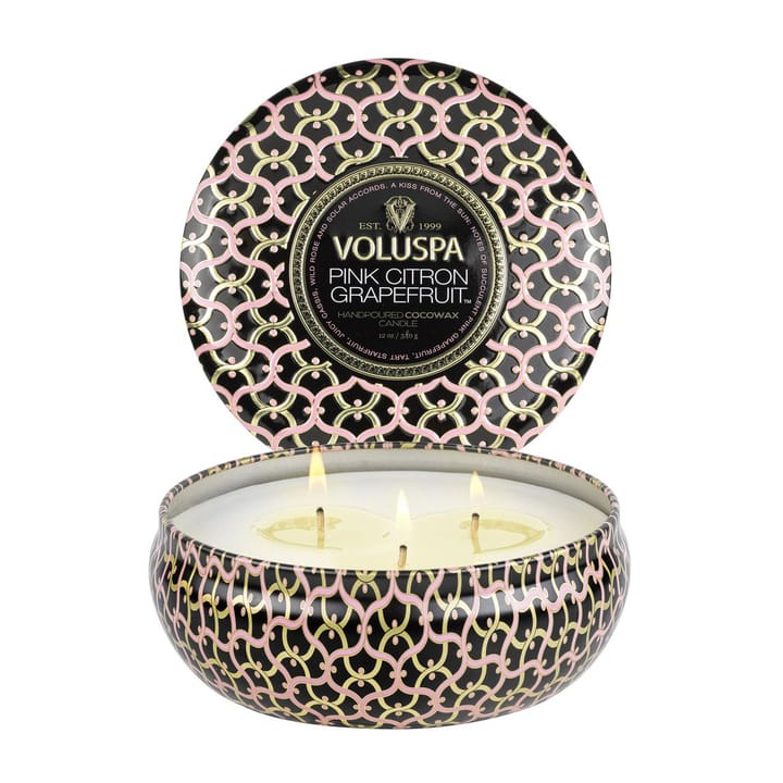 Maison Noir 3-wick Tin tuoksukynttilä 40 tuntia, Pink Citron Grapefruit Voluspa