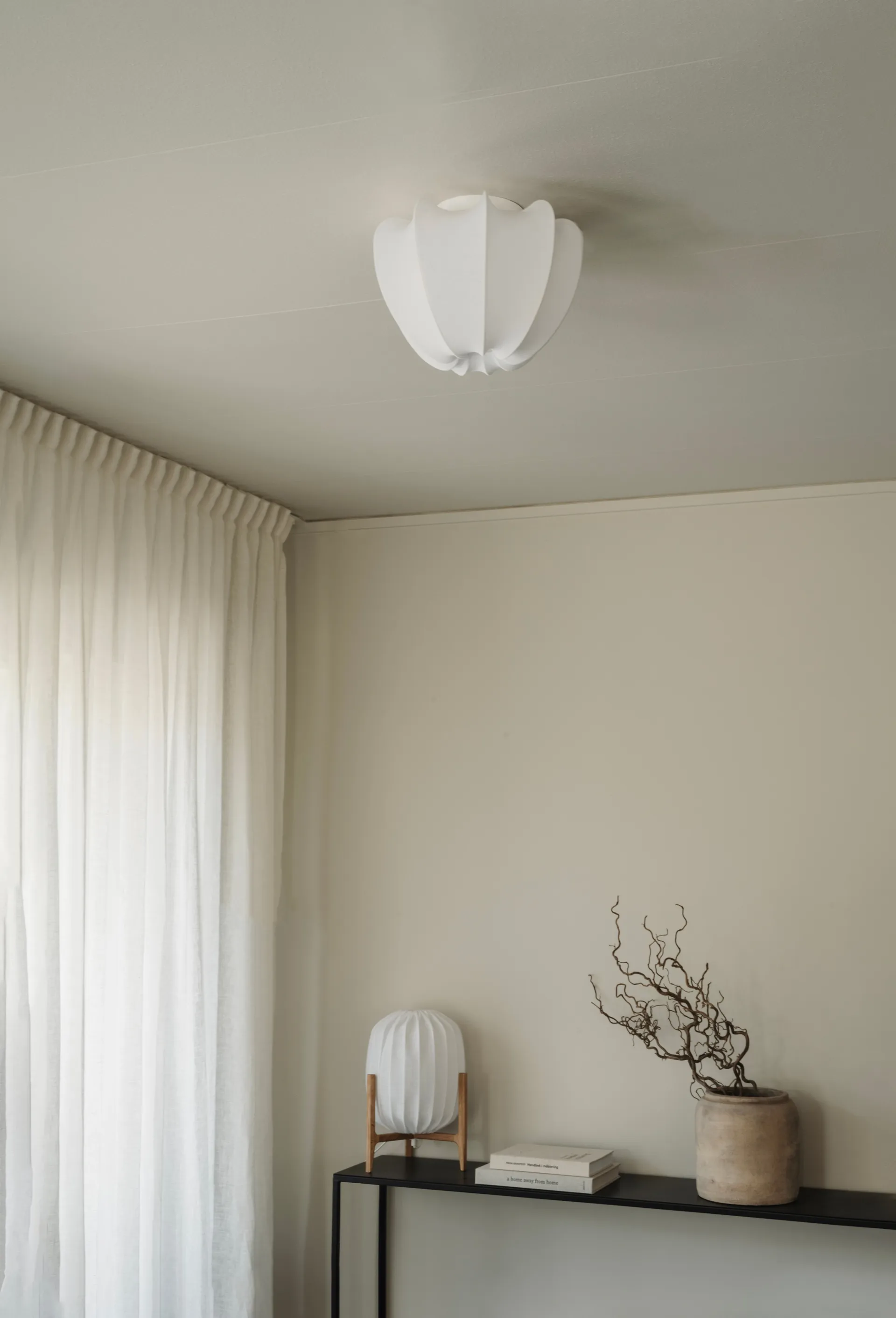 Anna plafond mini Ø30 cm, Valkoinen puuvilla Watt & Veke