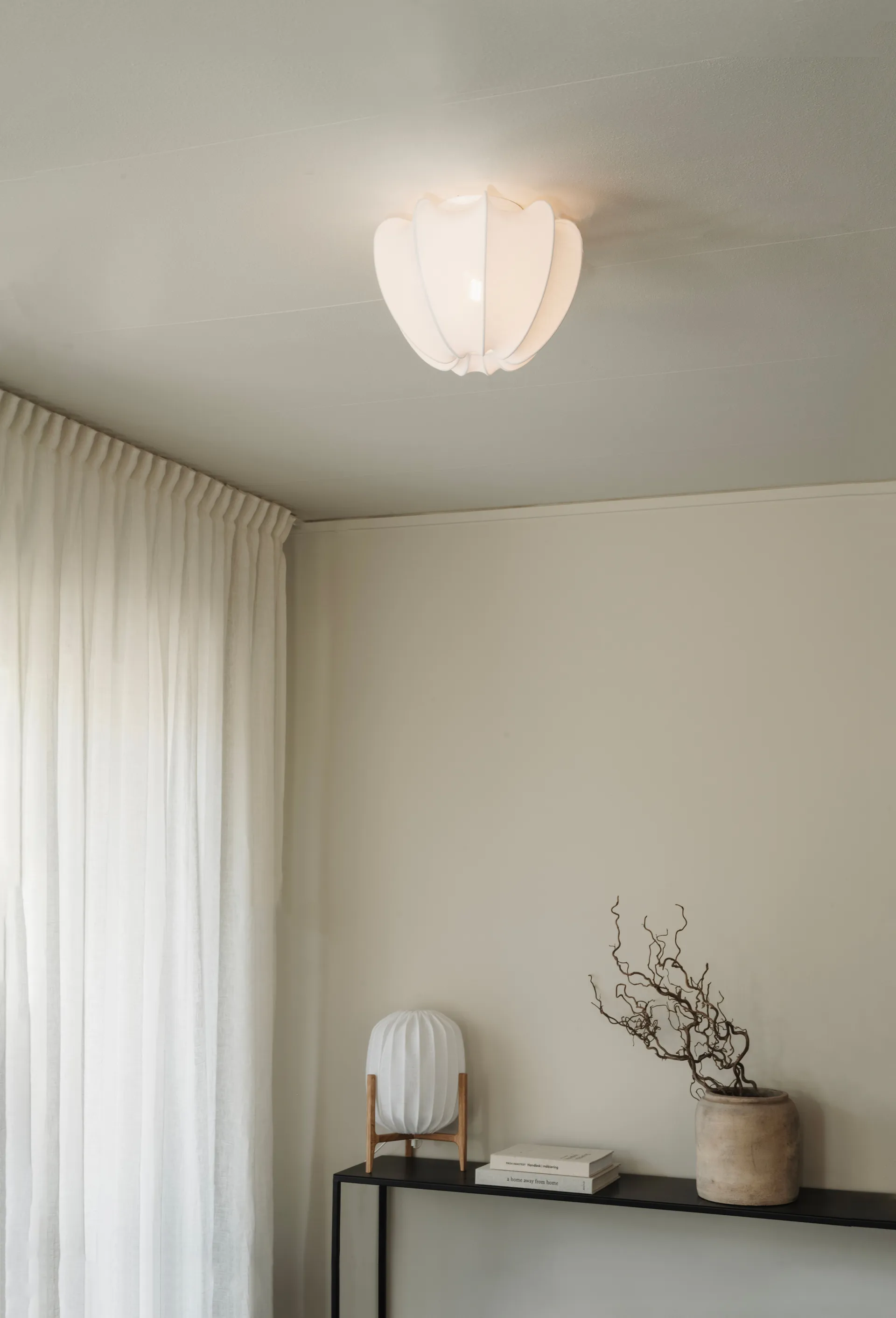 Anna plafond mini Ø30 cm, Valkoinen puuvilla Watt & Veke