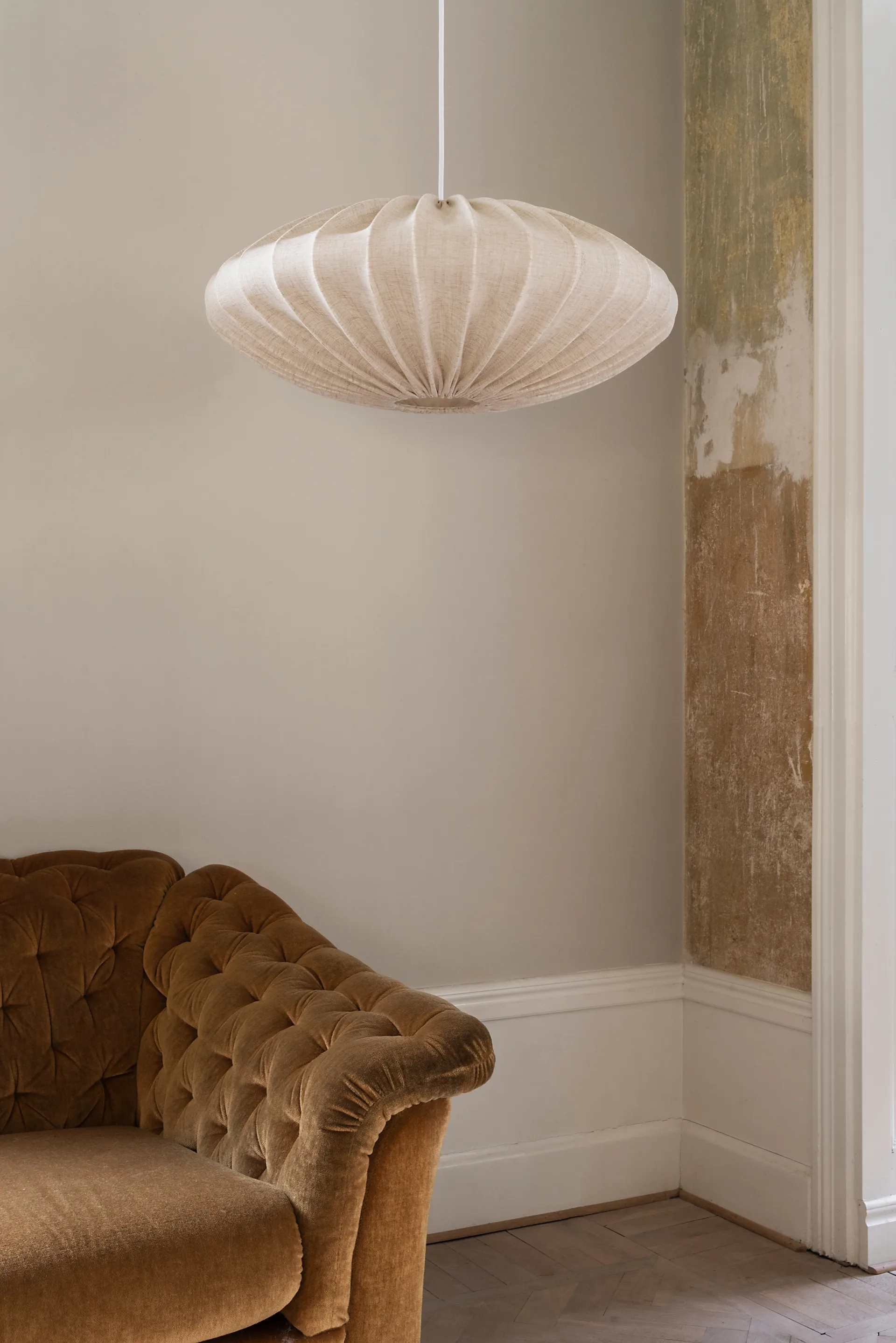 Ellipse lampunvarjostin 65 cm pellava, Natural Watt & Veke