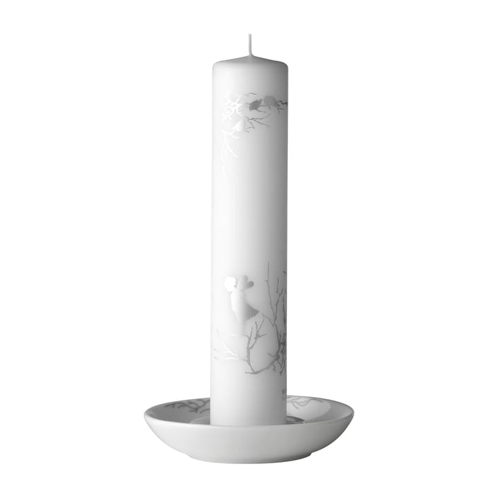 Alv kynttilänjalka Ø14 cm, Valkoinen-harmaa Wik & Walsøe