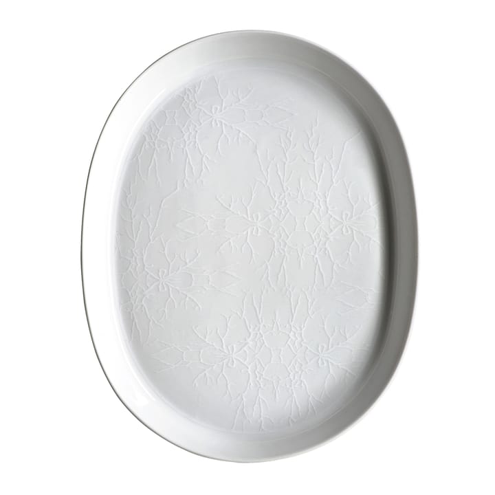 Valkoinen puinen ovaalinmuotoinen lautanen, 36 cm Wik & Walsøe
