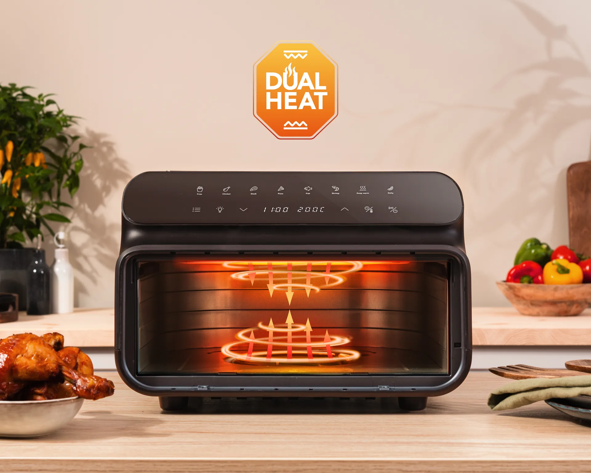 AFG-10 dualfry grill airfryer 10 L, Musta Wilfa