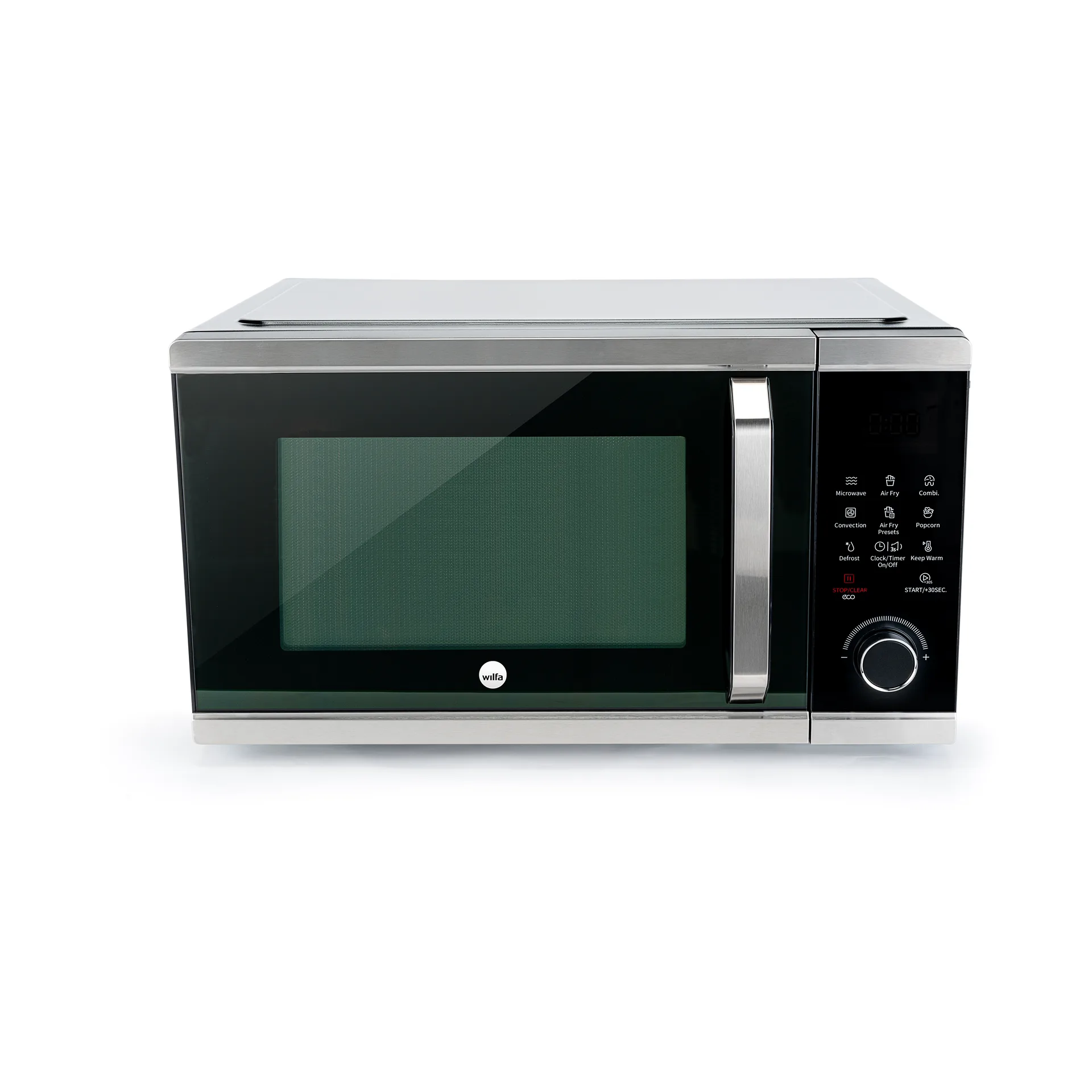 MAC-25S multioven 3-in-1 mikroaaltouuni, Musta-hopea Wilfa