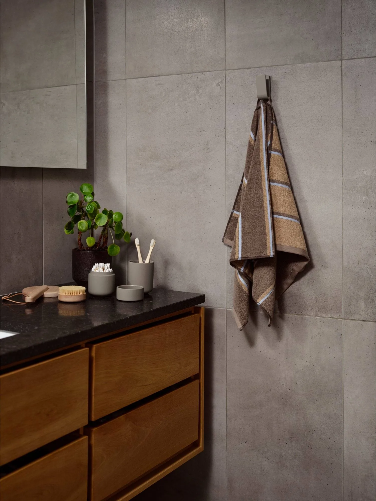 saunapyyhe, Taupe-camel-sky blue, 50x100 cm Zone Denmark