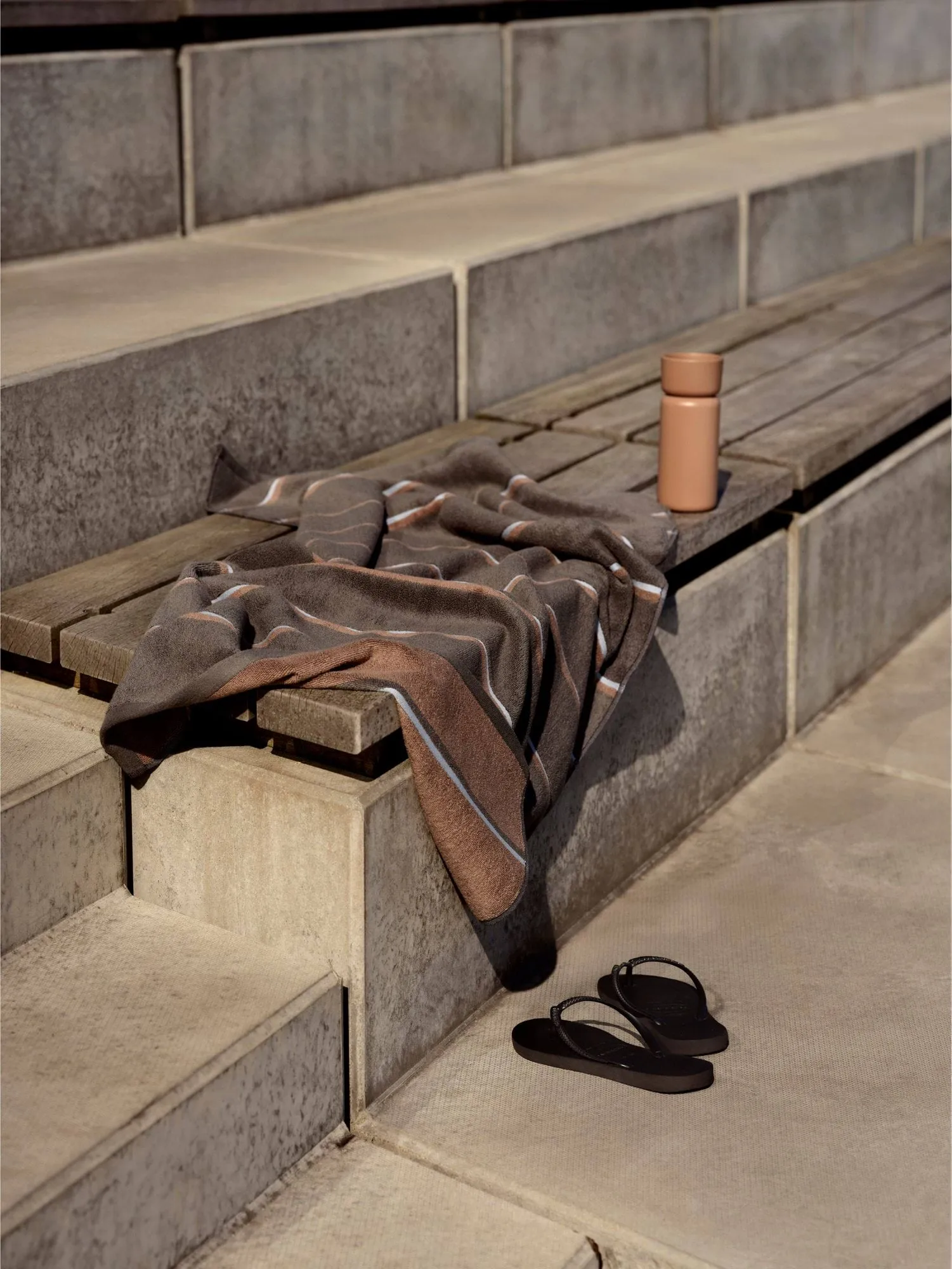saunapyyhe, Taupe-kamelaivaansininen, 70x140 cm Zone Denmark