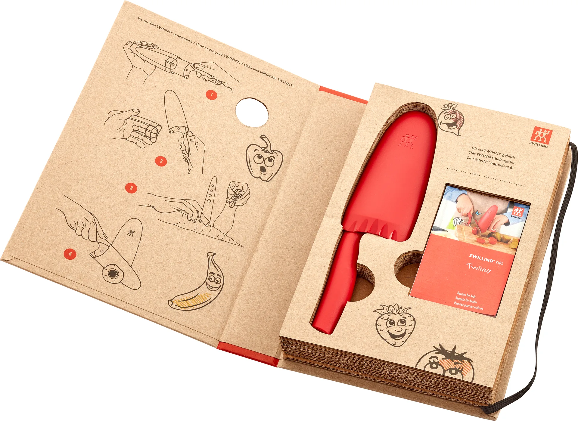 Twinny kokkiveitsi 10 cm, Punainen Zwilling