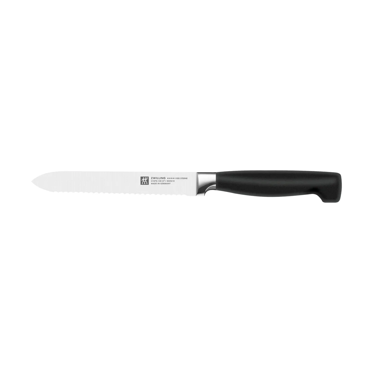 Zwilling Zwilling Four star sahalaitainen yleisveitsi 13 cm Musta-ruostumaton teräs