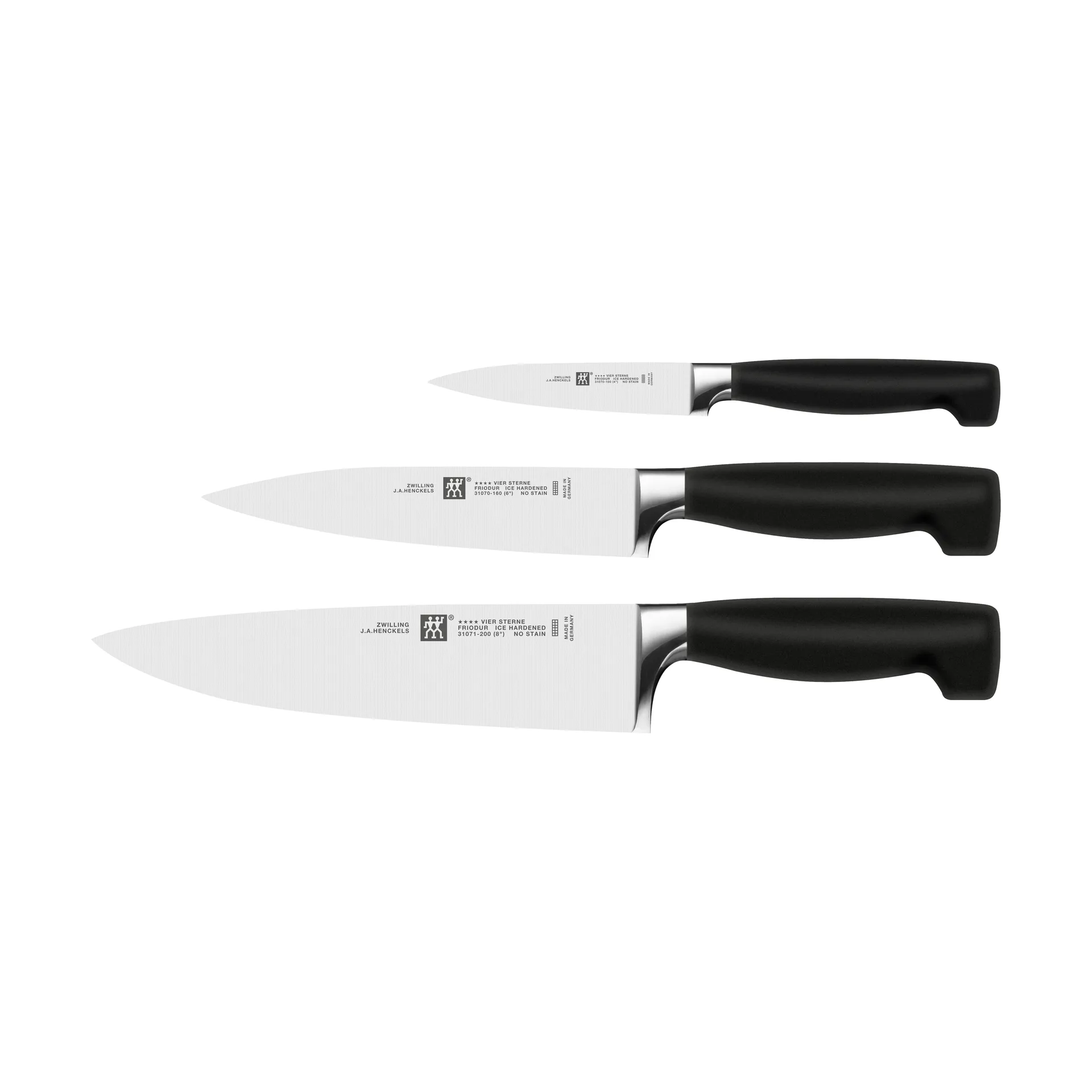 Zwilling Four star veitsisetti 3 osaa, Musta-ruostumaton teräs Zwilling
