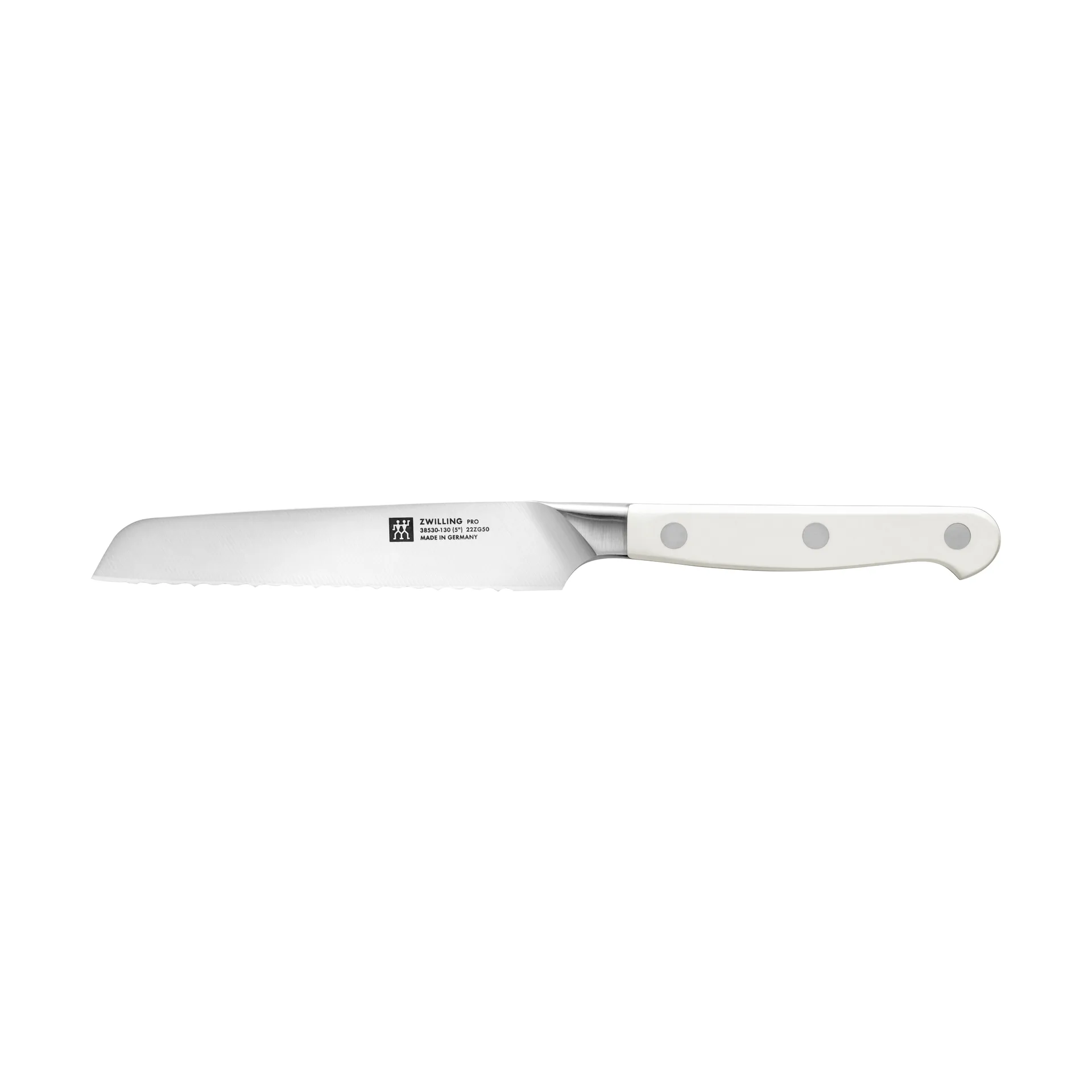 Zwilling pro le blanc sahalaitainen yleisveitsi 13 cm, Valkoinen-ruostumaton teräs Zwilling